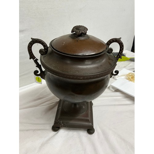 238A - LARGE VICTORIAN BRONZE TEA URN/ SAMOVAR SIZE DIA10” H17”