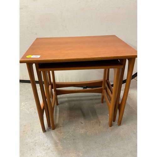 448 - VINTAGE TEAK NEST OF THREE TABLES  W22