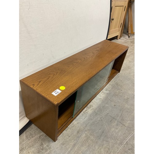 410 - SMALL VINTAGE OAK GLASS FRONTED WALL CABINET W36