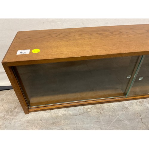 410 - SMALL VINTAGE OAK GLASS FRONTED WALL CABINET W36