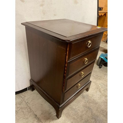 443 - STAG MAHOAGNY FOUR DRAWER BEDSIDE CHEST W21