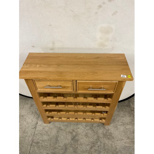 416 - MODERN OAK  KITCHEN WINE RACK WITH TWO DRAWERS W35