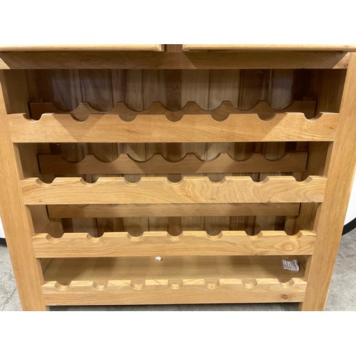 416 - MODERN OAK  KITCHEN WINE RACK WITH TWO DRAWERS W35