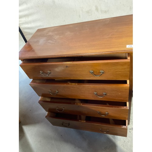 433 - EDWARDIAN MAHOGANY BEDROOM CHEST ON SQUARE TAPERING LEGS W36