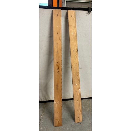 403 - THREE VINTAGE PINE WOODEN COAT RACKS LARGEST W62