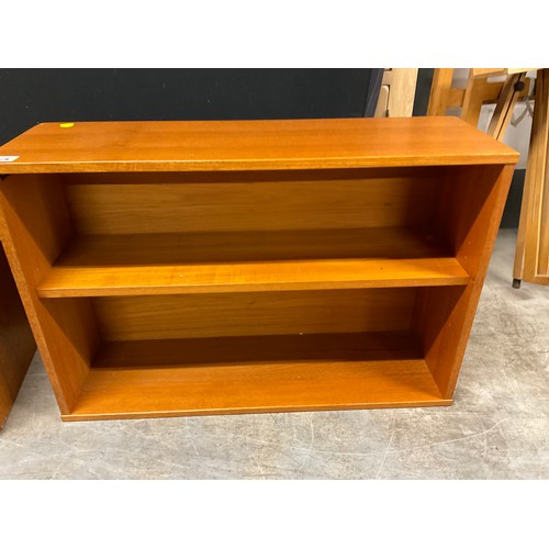 408 - VINTAGE TEAK WALL CUPBAORD AND SHELVES MADE BY BEAVER & TAPLEY