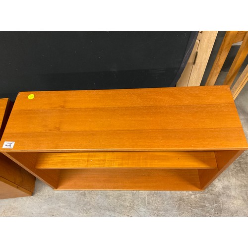 408 - VINTAGE TEAK WALL CUPBAORD AND SHELVES MADE BY BEAVER & TAPLEY