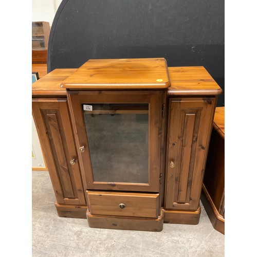 370 - TWO MODERN PINE TV CABINETS ONE W36