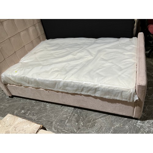 309 - MODERN FABRIC FRAMED DOUBLE BED WITH MATRESS W 54