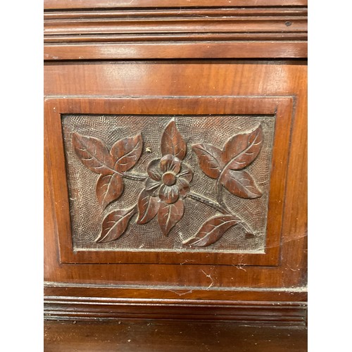 395 - EDWARDIAN RED WALNUT MIRROR BACKED SIDEBOARD A/F W47