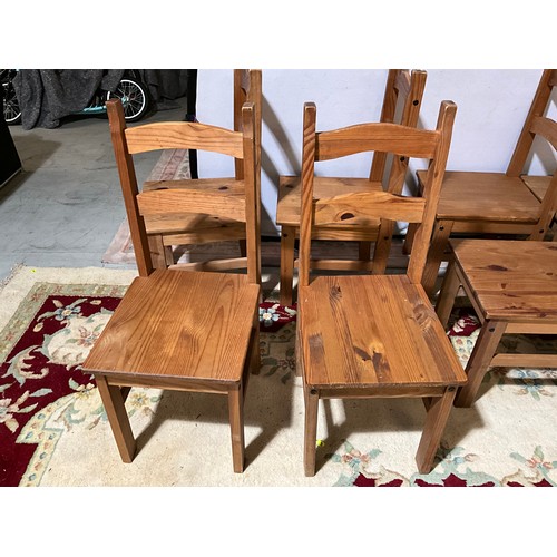 317 - SET OF 8 MODERN PINE BAR BACKED DINING CHAIRS