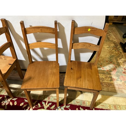 317 - SET OF 8 MODERN PINE BAR BACKED DINING CHAIRS