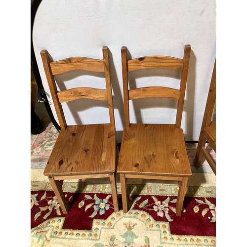 317 - SET OF 8 MODERN PINE BAR BACKED DINING CHAIRS