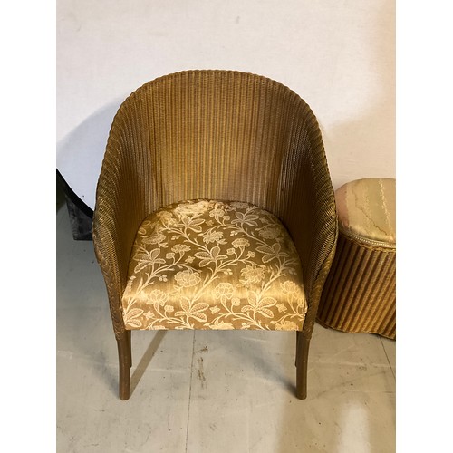 328 - LLOYD LOOM CHAIR AND MATCHING LINEN BASKET