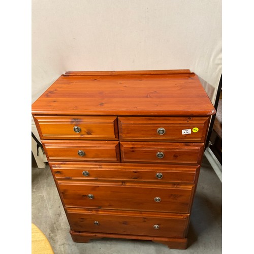 420 - MODERN PINE SEVEN DRAWER BEDROOM CHEST BY DUCAL W34