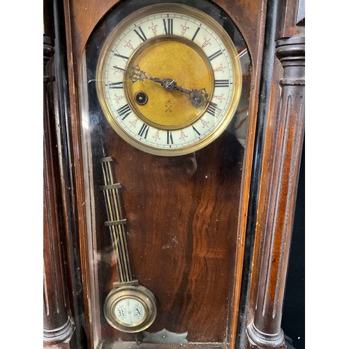 202 - VICTORIAN MAHOGANY CASED REUGLATED WALL CLOCK A/F H25”