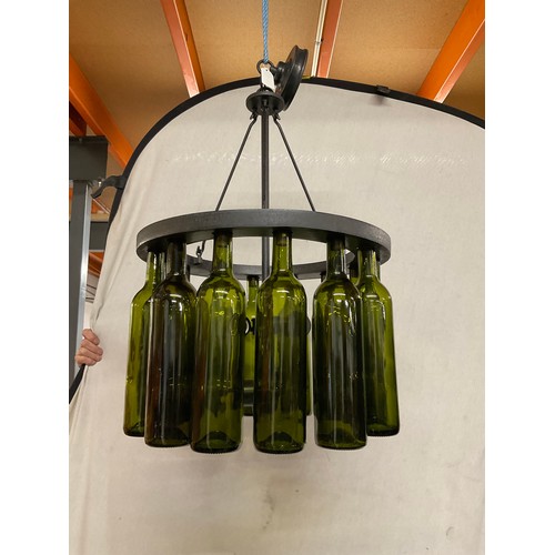 239A - POTTERY BARN WINE BOTTLE CHANDELIER