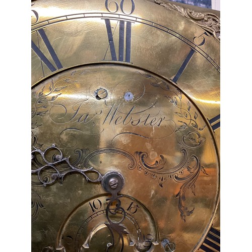 355 - OAK CASED BRASS FACED 30 HOUR GRANDFATHER CLOCK BY  JAMES WEBSTER OF SALOP 11