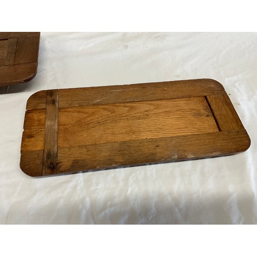 5 - TWO VINTAGE OAK BOOKENDS IN GOOD CONDITION