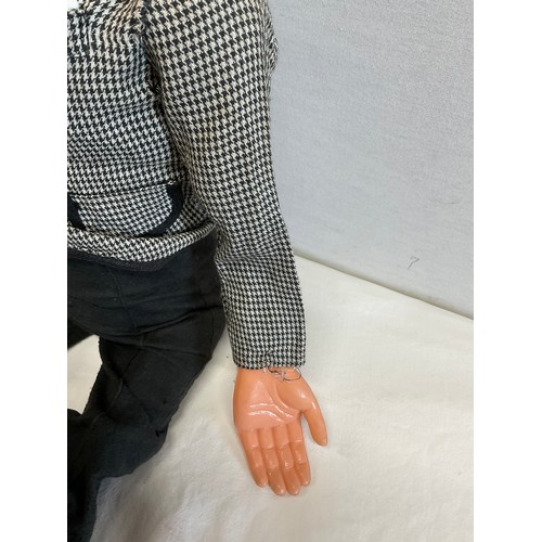 7 - VINTAGE VENTRILOQUIST DUMMY WITH MOVING MOUTH, EYES DONT MOVE,SLIGHT DAMAGE TO PLASTIC FEET AND SHOU... 