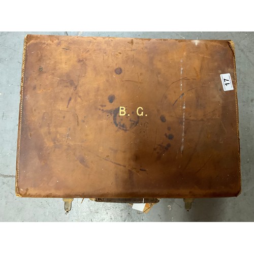 17 - LEATHER CASE TO INCLUDE A QUANTITY OF RECORDS