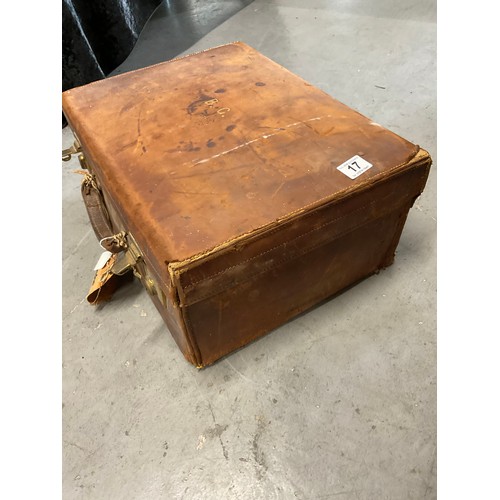 17 - LEATHER CASE TO INCLUDE A QUANTITY OF RECORDS