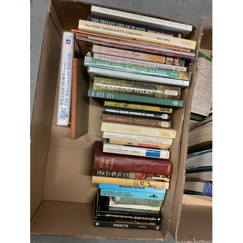 19 - TWO BOXES OF BOOKS TO INCLUDE NATURE AND GARDENING EXAMPLES ETC