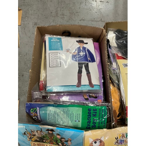 48 - TWO BOXES OF COSTUMES TO INCLUDE SCOOBY DOO, LION, AIR WARDEN ETC