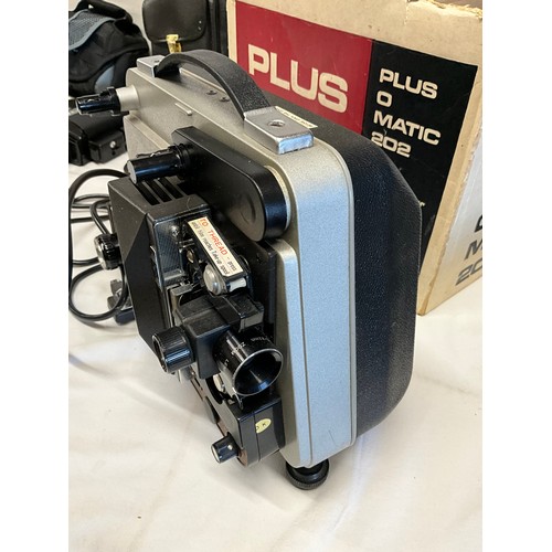 53 - VIDEO RECORDER WITH A PLUS-O-MATIC 202 SUPER EIGHT PROJECTOR,CANON Z135 CAMERA,TWO CAMERA CASES AND ... 