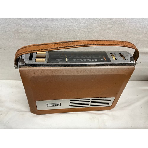 67 - SIX VINTAGE BUSH PORTABLE RADIOS IN A SMALL WOODEN VEGETABLE CRATE A/F