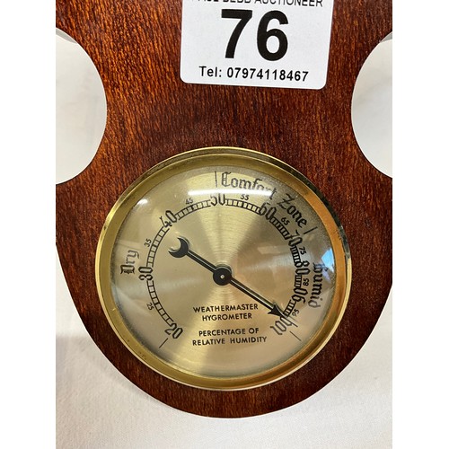 76 - MODERN MAHOGANY BANJO WALL BAROMETER