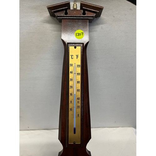 76 - MODERN MAHOGANY BANJO WALL BAROMETER