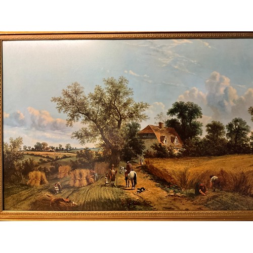 60 - LARGE WOODEN GILT FRAMED PRINT OF A FARMYARD SCENE 41