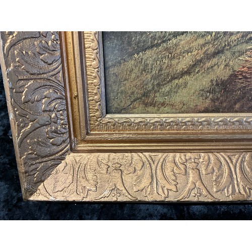 60 - LARGE WOODEN GILT FRAMED PRINT OF A FARMYARD SCENE 41