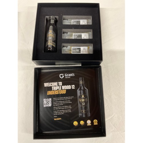 84 - PAIR OF PRESENTATION MINIATURE GRANTS TRIPLE WOOD 12 YEAR OLD WHISKEY