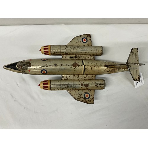 91 - METAL JET PLANE FROM 60S BATTERY OPERATED BY MARX TOYS JAPAN A/F