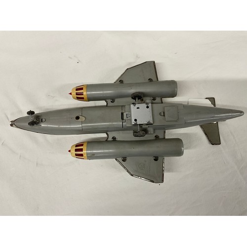 91 - METAL JET PLANE FROM 60S BATTERY OPERATED BY MARX TOYS JAPAN A/F