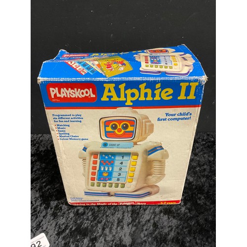 92 - PLAYSKOOL ALPHIE 2 CHILDS FIRST COMPUTER TOY IN ORIGINAL BOX