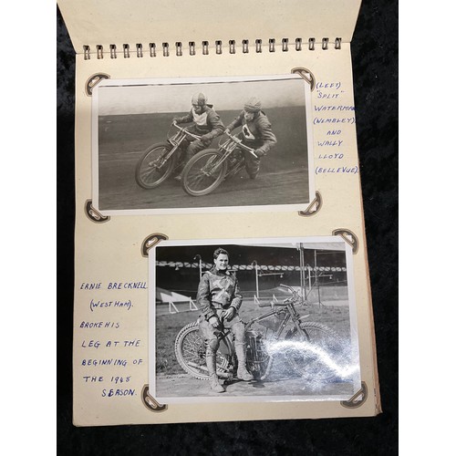 95 - SPEEDWAY PHOTO ALBUM WITH ORIGINAL TEAM PHOTOGRAPHS FROM 1950S MAINLY WEST HAM TEAM 1945 AND COLLECT... 