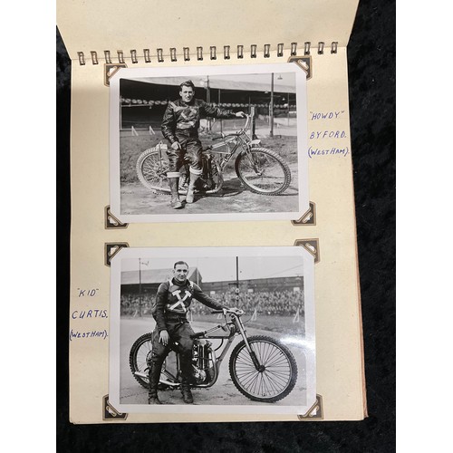 95 - SPEEDWAY PHOTO ALBUM WITH ORIGINAL TEAM PHOTOGRAPHS FROM 1950S MAINLY WEST HAM TEAM 1945 AND COLLECT... 