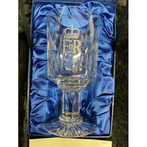 107 - ROYAL DOULTON CRYSTAL SILVER JUBILEE 1997 GOBLET