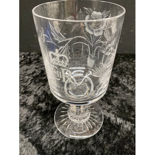 107 - ROYAL DOULTON CRYSTAL SILVER JUBILEE 1997 GOBLET