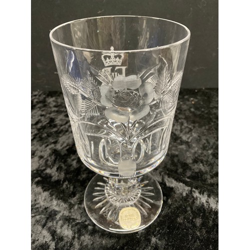 107 - ROYAL DOULTON CRYSTAL SILVER JUBILEE 1997 GOBLET