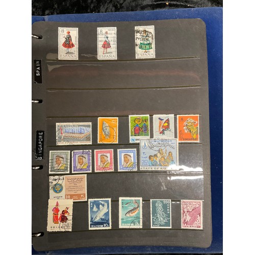 110 - TWO ALBUMS OF USED POSTAGE STAMPS AROUND THE WORLD