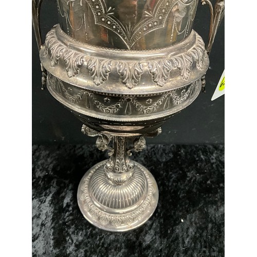 120 - LARGE  SILVER PLATED  AND ENGRAVED TROPHY OF THE MULLINGAR CHALLENGE CUP MONTY CARLO-MADE BY PHILLIP... 