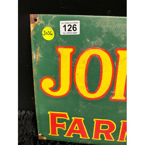 126 - REPRODUCTION JOHN DEERE ENAMEL ADVERTISING SIGN 36