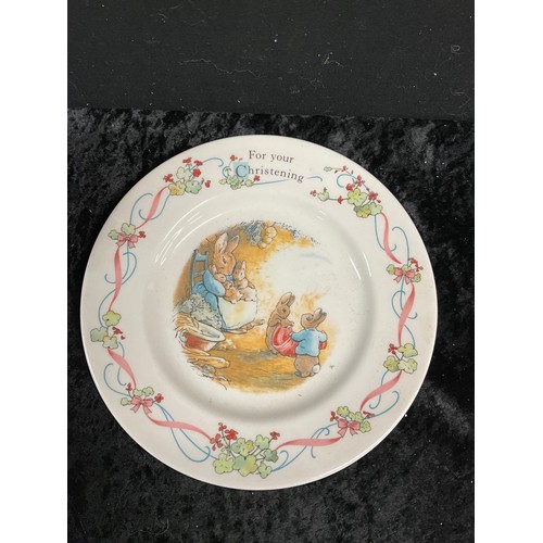 131 - WEDGWOOD PETER RABBIT CERAMIC CHRISTENING SET AND ROYAL ALBERT BEATRIX TOM KITTEN AND MRS TIGGYWINKL... 