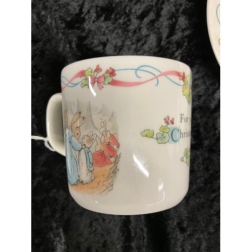 131 - WEDGWOOD PETER RABBIT CERAMIC CHRISTENING SET AND ROYAL ALBERT BEATRIX TOM KITTEN AND MRS TIGGYWINKL... 