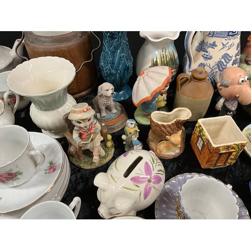 153 - TWO BOXES OF ASSORTED CERAMICS TO INCLUDE TEA SERVICE PLATES VASES ETC