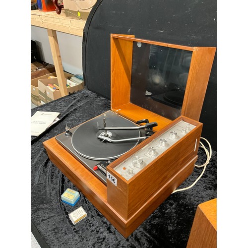 156 - VINTAGE METRO SOUND COMPACT STEREO SYSTEM WITH SPEAKERS GARRARD 3000 RECORD DECK WITH SPARE NEEDLES ... 